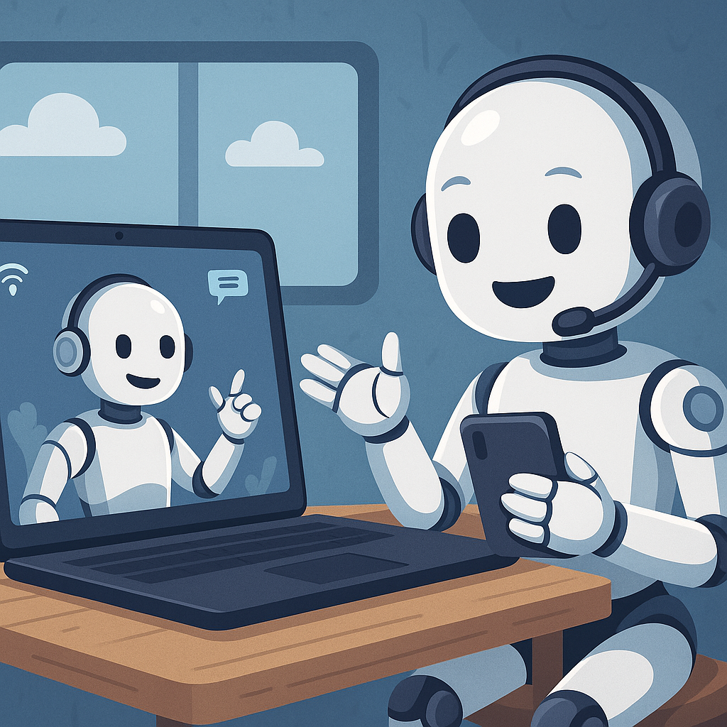 Robot on video call - AI consulting